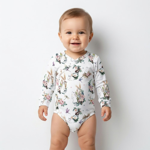 Printed Long-Sleeve Kimono ..