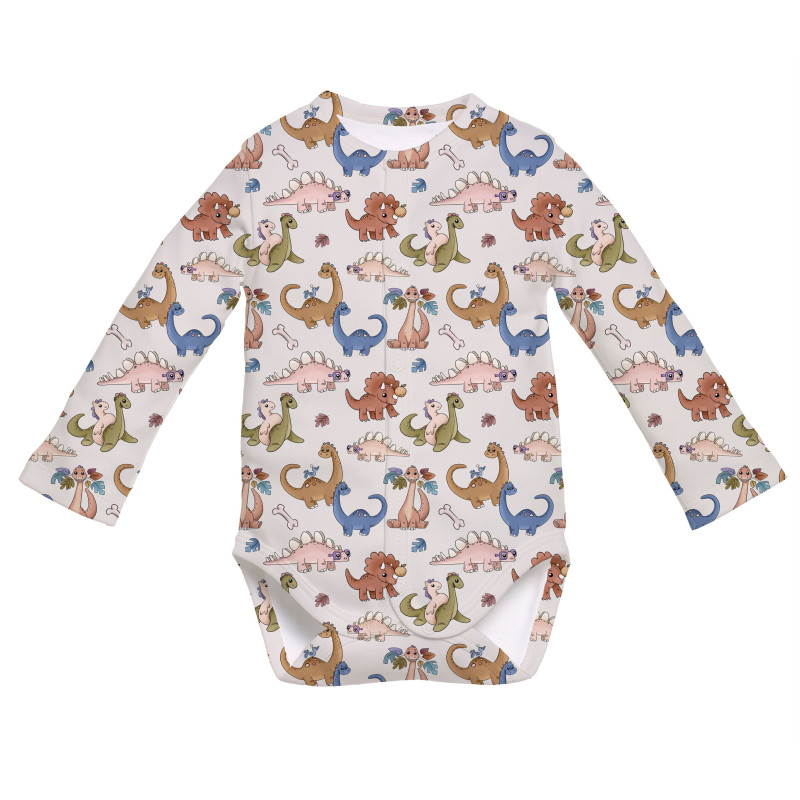 Printed Long-Sleeve Front Fastening Bodyvest for Babies BLS005 Rex Printed Long-Sleeve Front Fastening Bodyvest for Babies BLS005 Rex