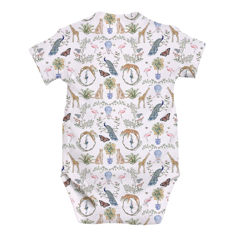 Printed Short-Sleeve Kimono Bodyvest for Babies BSHL004 Printed Short-Sleeve Kimono Bodyvest for Babies BSHL004