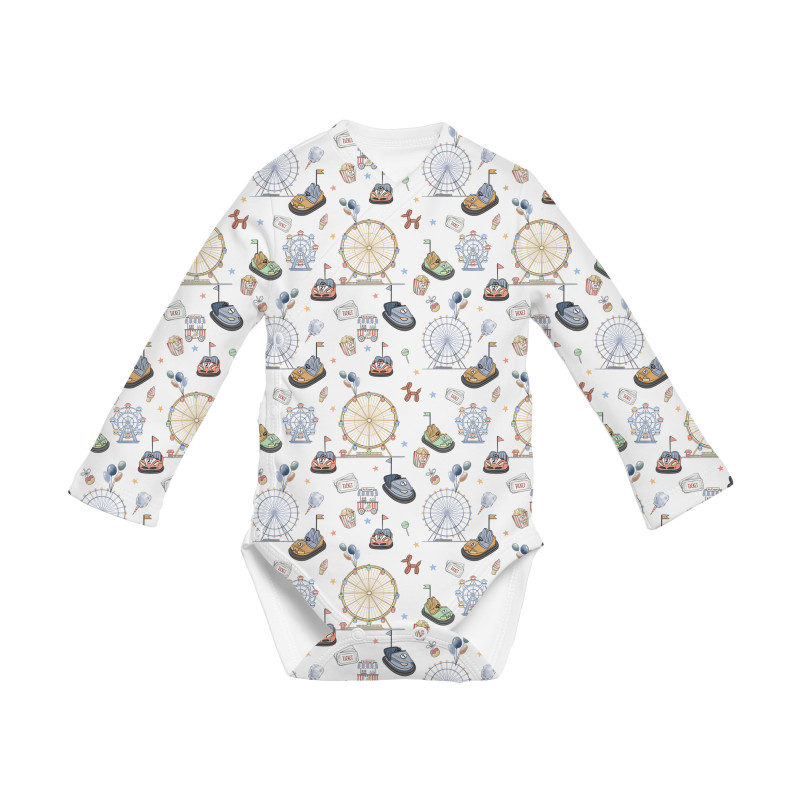 Printed Long-Sleeve Kimono Bodyvest for Babies BLS004  Bumper Car