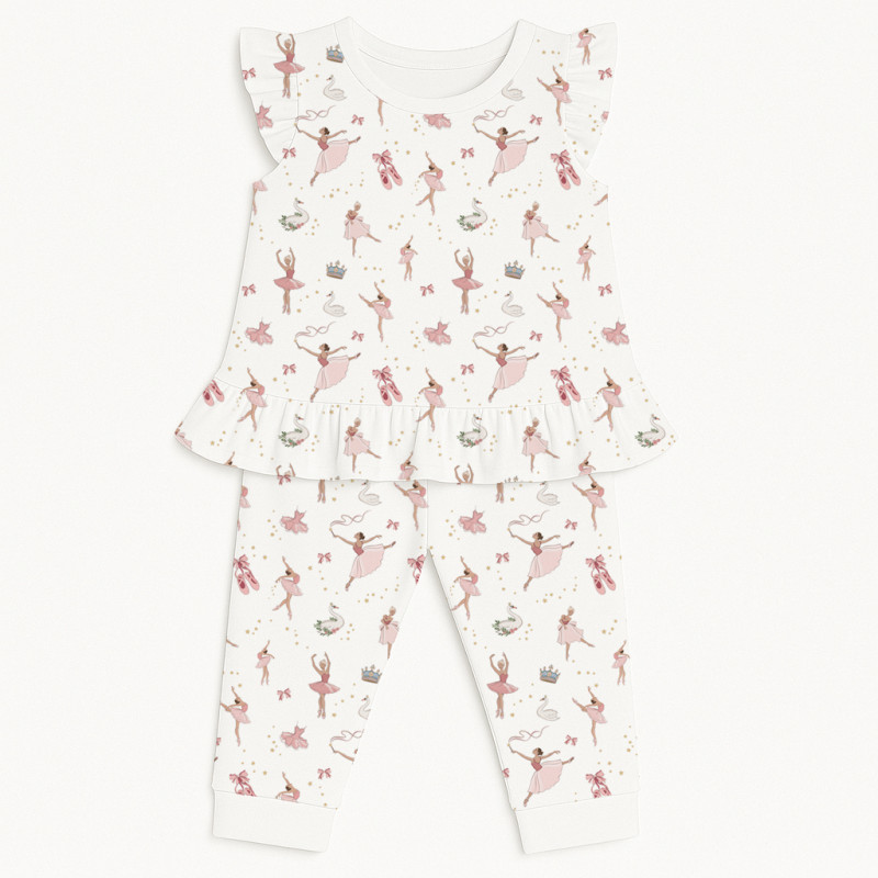 Girls Supima Cotton Pyjamas with Ruffles – PJ012 OPERA Girls Supima Cotton Pyjamas with Ruffles – PJ012 OPERA