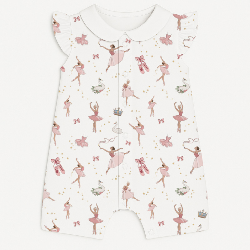 Supima Cotton Shortie with Ruffles and Collar – R007CL OPERA Supima Cotton Shortie with Ruffles and Collar – R007CL OPERA