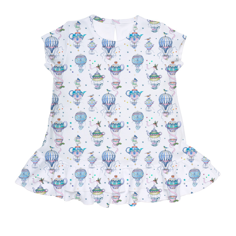 Supima Cotton Night Dress with Ruffle DR002 Time for tea Supima Cotton Night Dress with Ruffle DR002 Time for tea