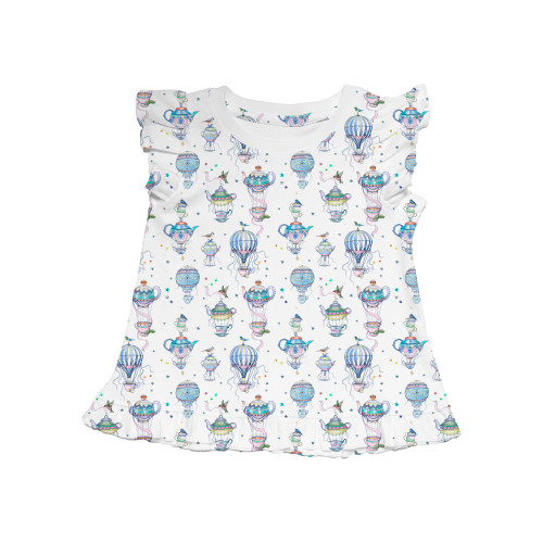 Frill Trim Sleeveless Top f..