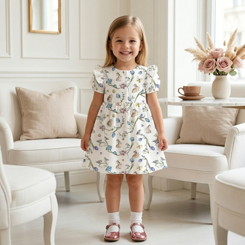 Supima Cotton Night Dress with Ruffle DR019 Supima Cotton Night Dress with Ruffle DR019