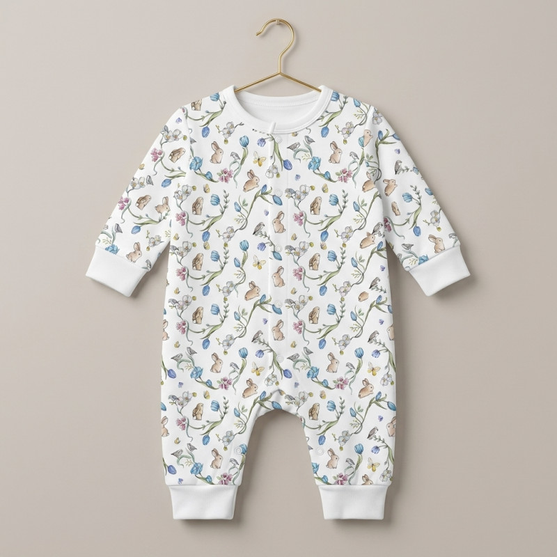 Long sleeve Romper for baby K060 BLOSSOM BLUE Long sleeve Romper for baby K060 BLOSSOM BLUE