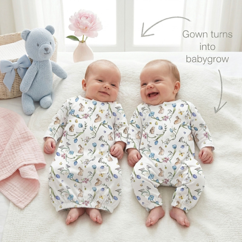 Baby converter gown TR001 BLOSSOM BLUE Baby converter gown TR001 BLOSSOM BLUE