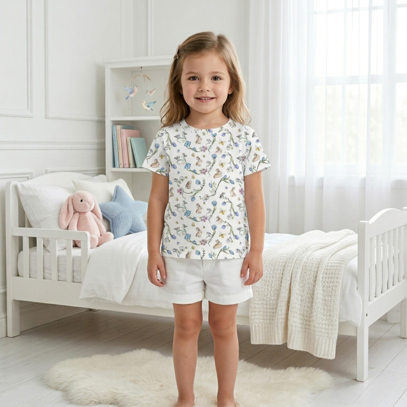 Short Sleeve T-shirt for Boys and Girls TSH001 BLOSSOM BLUE Short Sleeve T-shirt for Boys and Girls TSH001 BLOSSOM BLUE