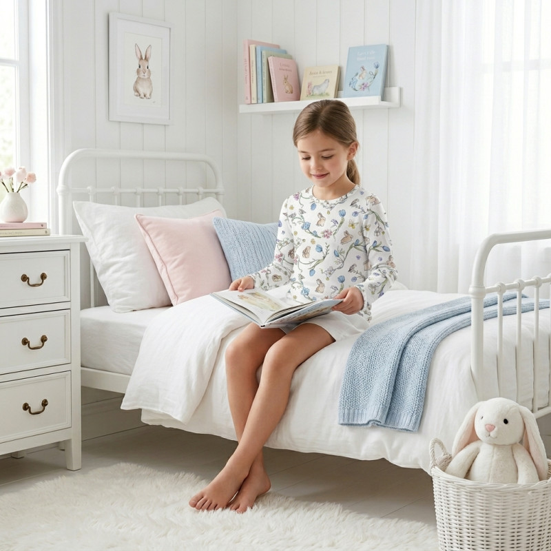 Long Sleeve T-shirt for Boys and Girls TSH002 BLOSSOM BLUE Long Sleeve T-shirt for Boys and Girls TSH002 BLOSSOM BLUE