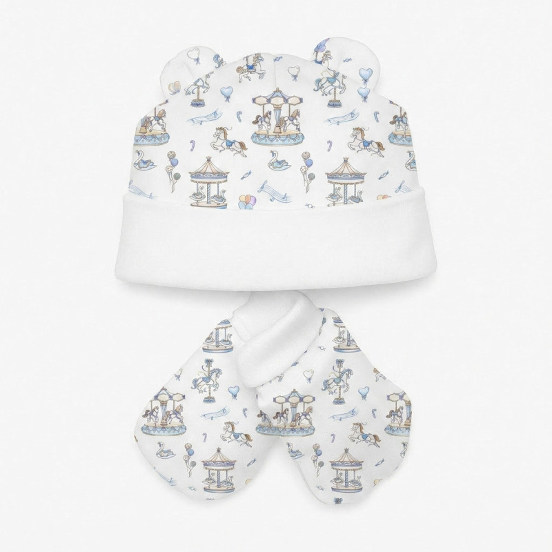 Hat and Mittens Set010 Bonbon Blue Hat and Mittens Set010 Bonbon Blue