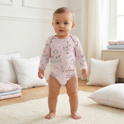 Printed Long-Sleeved Bodyve..