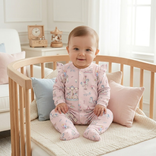Babygrow with ruffles 100% ..