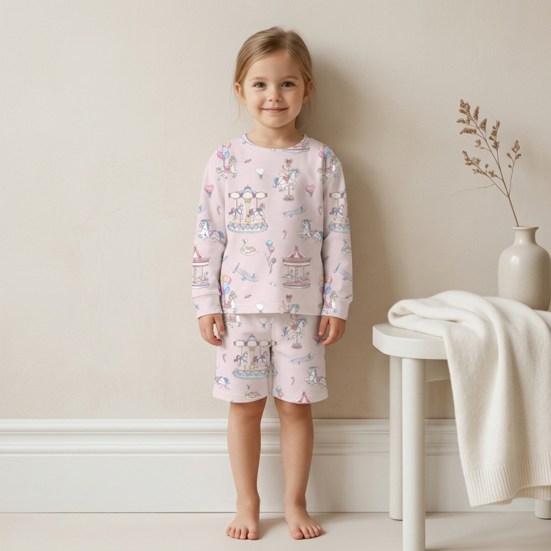Printed Supima Cotton Top and Shorts Pyjama Set – PJ010 Bonbon Pink Printed Supima Cotton Top and Shorts Pyjama Set – PJ010 Bonbon Pink