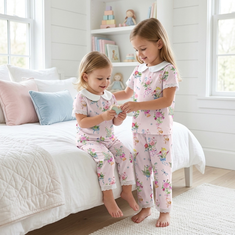Luxury Pajama Set with Collar, Short Sleeve 100% Pima Cotton PJ021 · BOQUETTE Luxury Pajama Set with Collar, Short Sleeve 100% Pima Cotton PJ021 · BOQUETTE