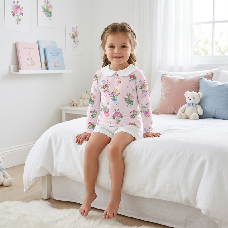 Long Sleeve T-shirt for Boys and Girls з комiрцем TSH002CL BOQUETTE Long Sleeve T-shirt for Boys and Girls з комiрцем TSH002CL BOQUETTE