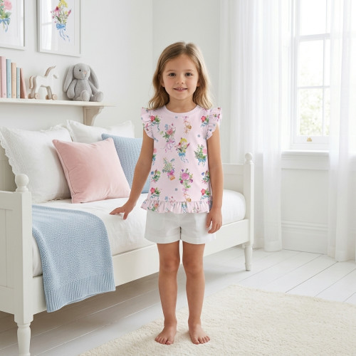 Frill Trim Sleeveless Top f..