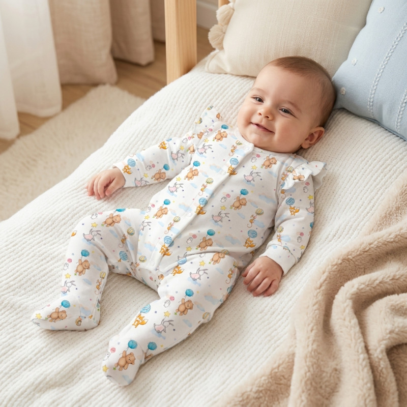 Babygrow with ruffles 100% pima cotton K065