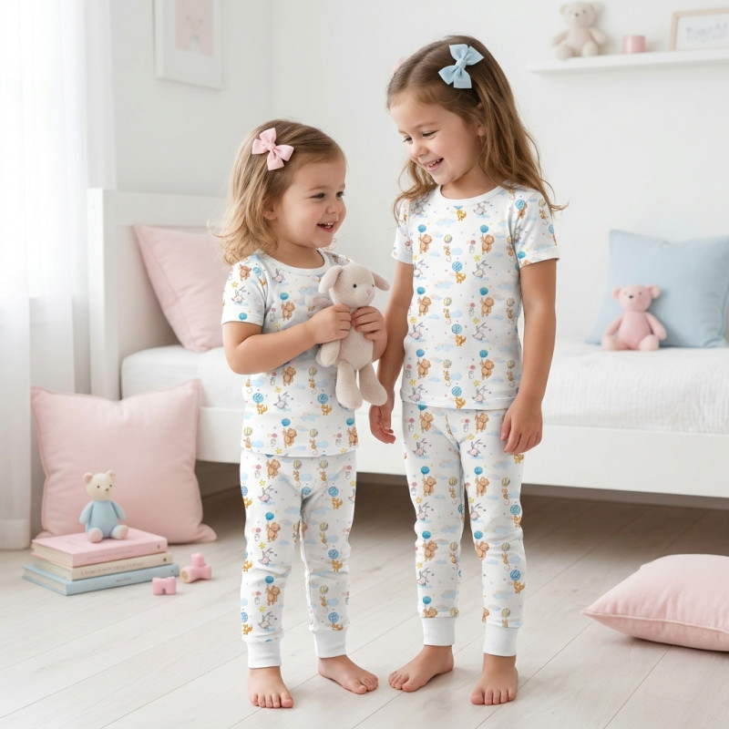 Patterned Supima Cotton Pyjamas Set PJ008