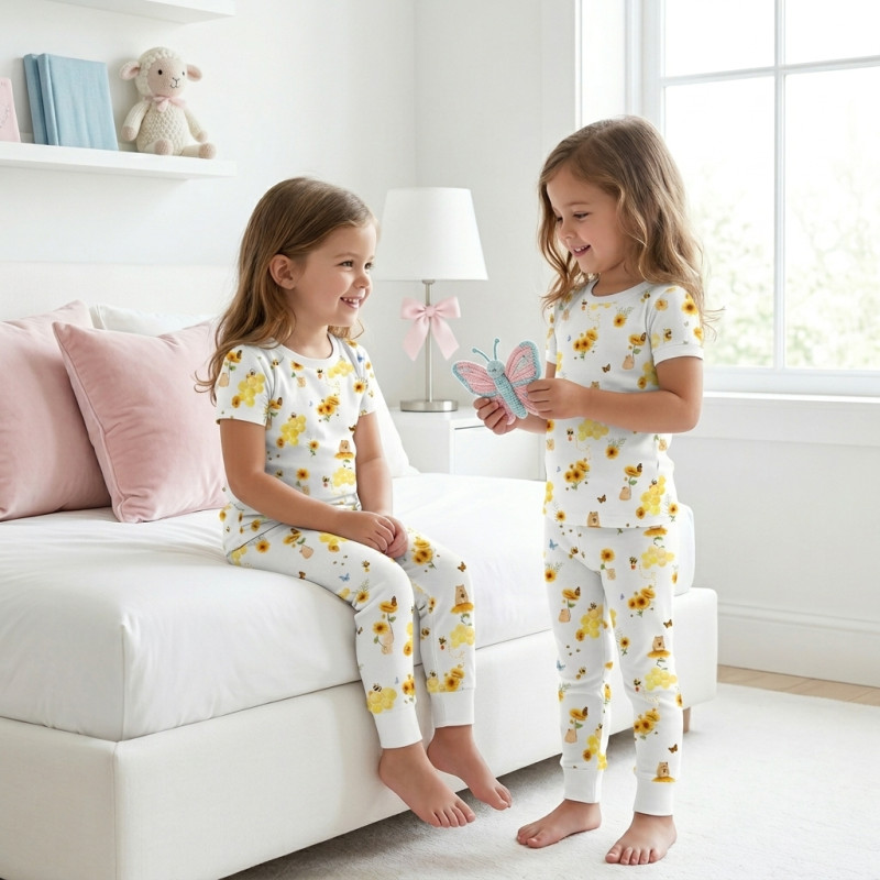 Patterned Supima Cotton Pyjamas Set PJ008