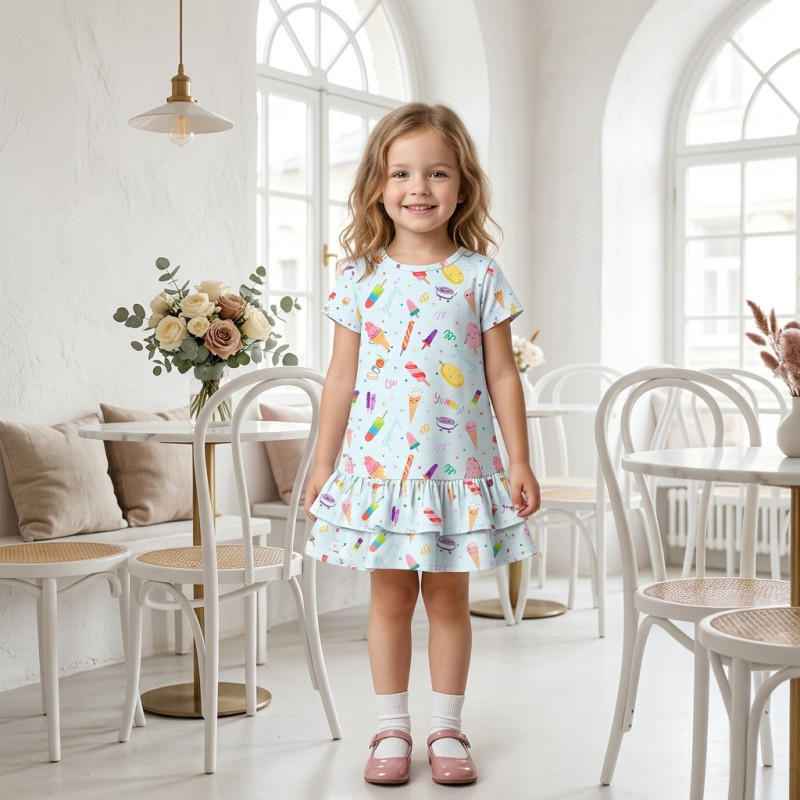 Supima Cotton Night Dress with Ruffle DR002 Supima Cotton Night Dress with Ruffle DR002
