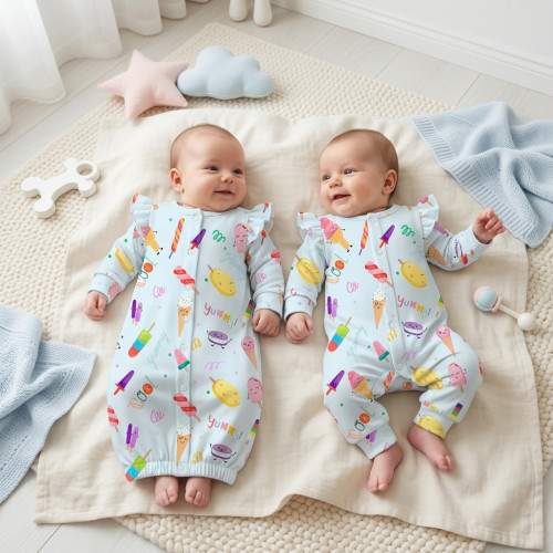 Baby converter gown with ru..
