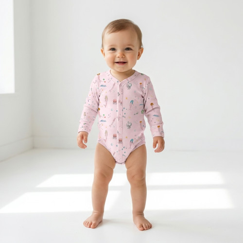 Printed Long-Sleeve Front F..