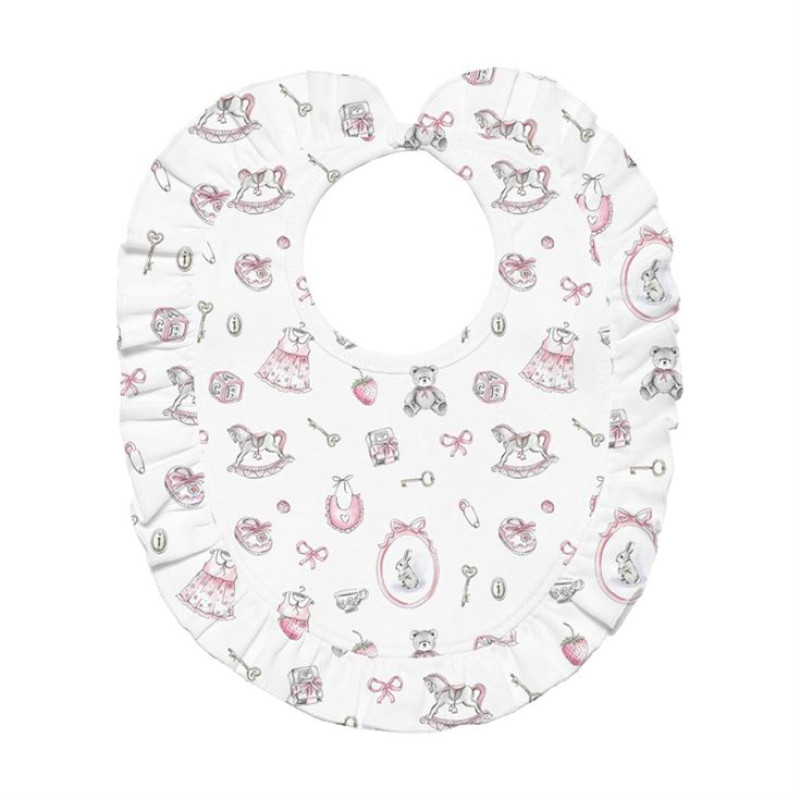Нагрудник с рюшкой для девочки BIB006 Нагрудник с рюшкой для девочки BIB006