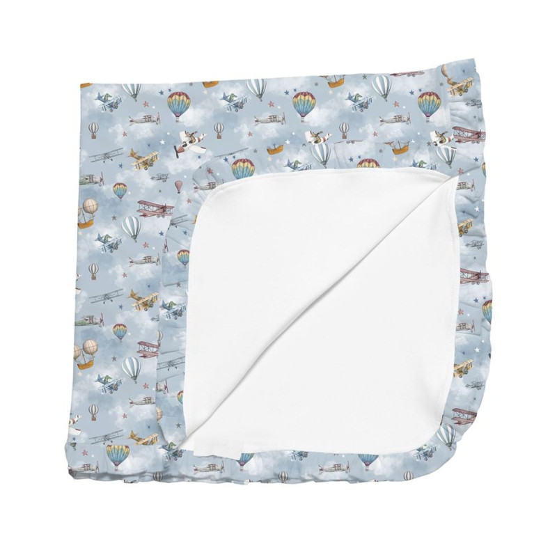 Two-Layer Baby Blanket with Ruffles BL002 Balloons Two-Layer Baby Blanket with Ruffles BL002 Balloons