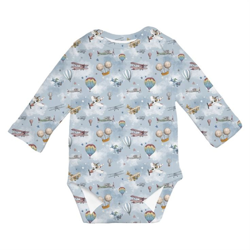 Printed Long-Sleeved Bodyvest for Babies BLS001  Balloons
