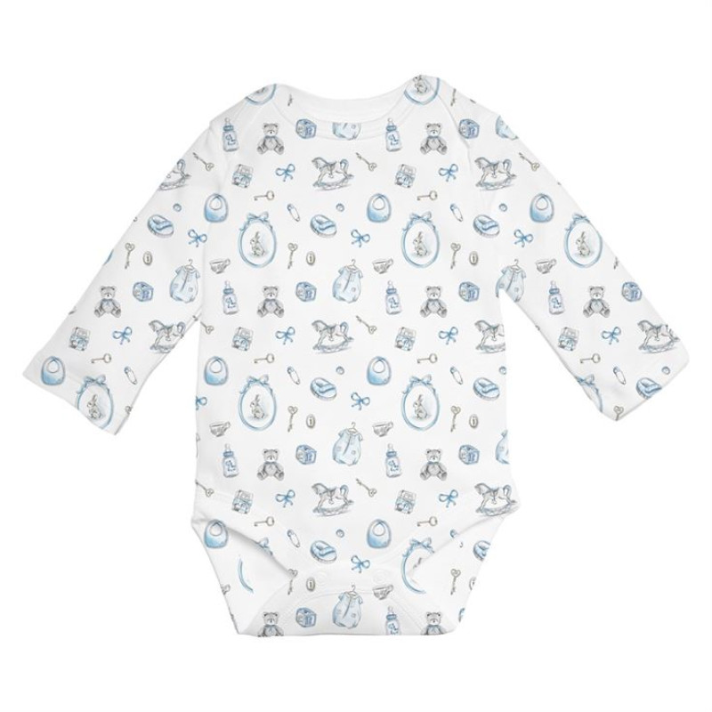Printed Long-Sleeved Bodyvest for Babies BLS001 Printed Long-Sleeved Bodyvest for Babies BLS001