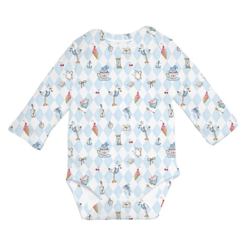 Printed Long-Sleeved Bodyve..