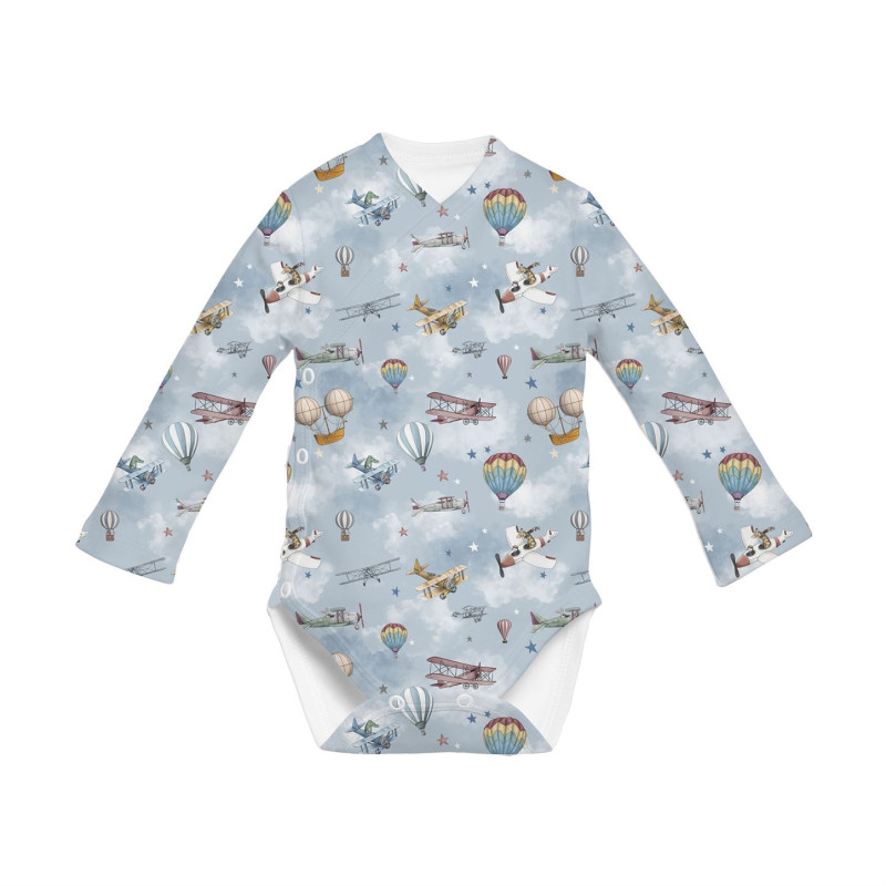 Printed Long-Sleeve Kimono Bodyvest for Babies BLS004  Balloons