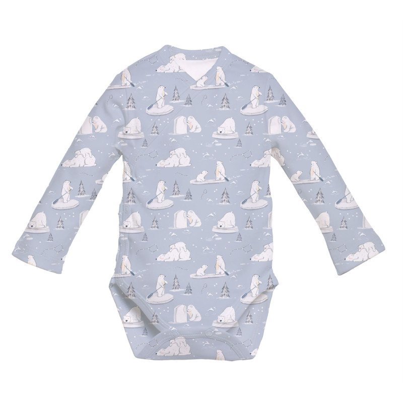 Printed Long-Sleeve Kimono Bodyvest for Babies BLS004 Printed Long-Sleeve Kimono Bodyvest for Babies BLS004