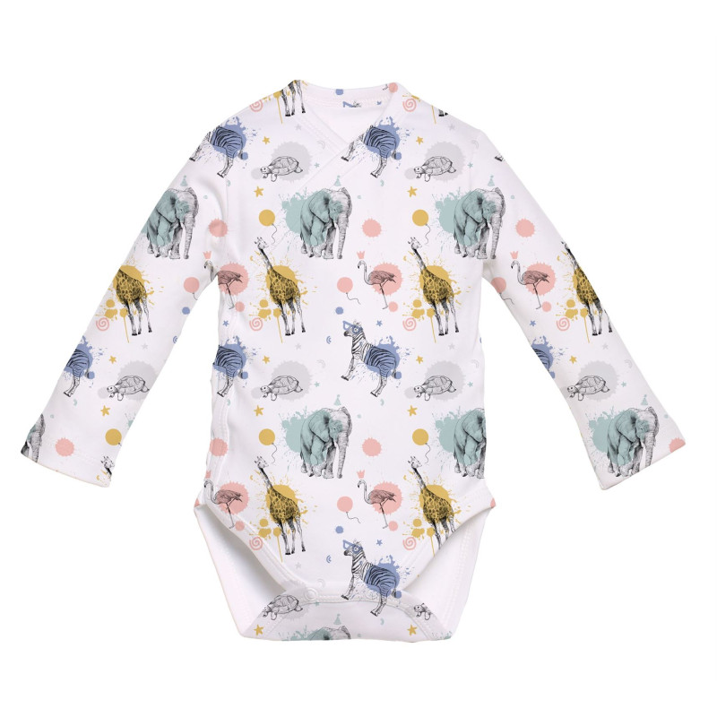 Printed Long-Sleeve Kimono Bodyvest for Babies BLS004 Printed Long-Sleeve Kimono Bodyvest for Babies BLS004
