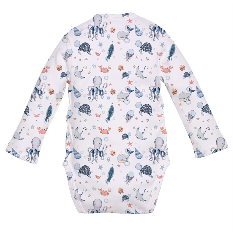 Printed Long-Sleeve Kimono Bodyvest for Babies BLS004