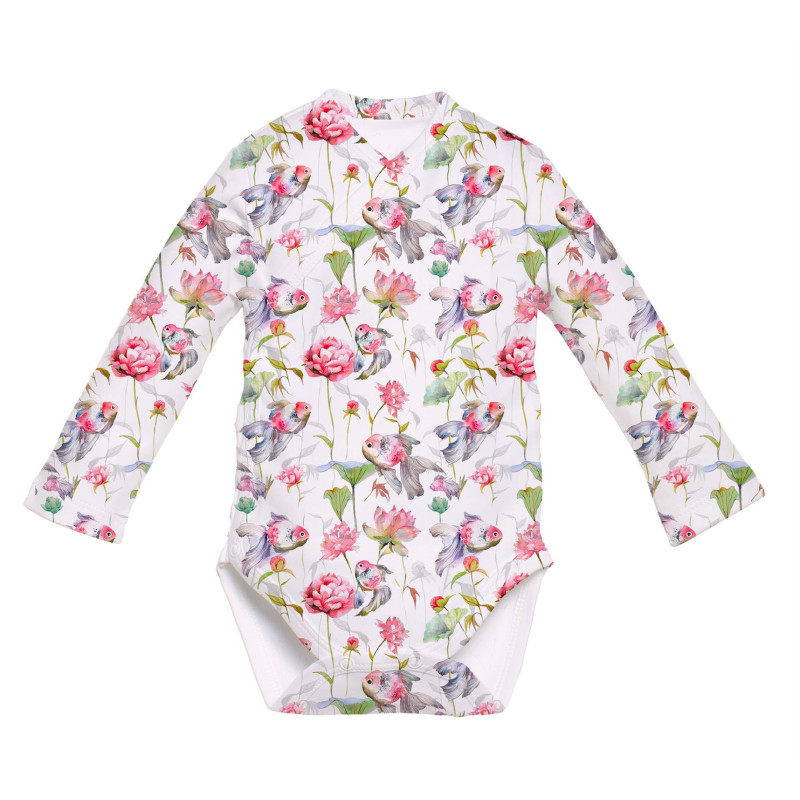 Printed Long-Sleeve Kimono Bodyvest for Babies BLS004