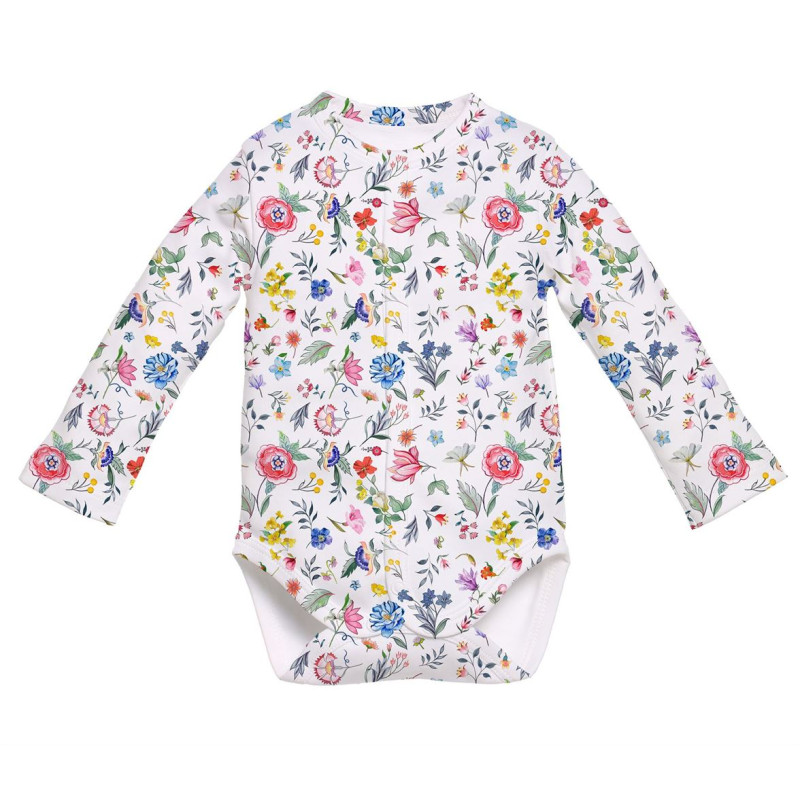 Printed Long-Sleeve Front Fastening Bodyvest for Babies BLS005