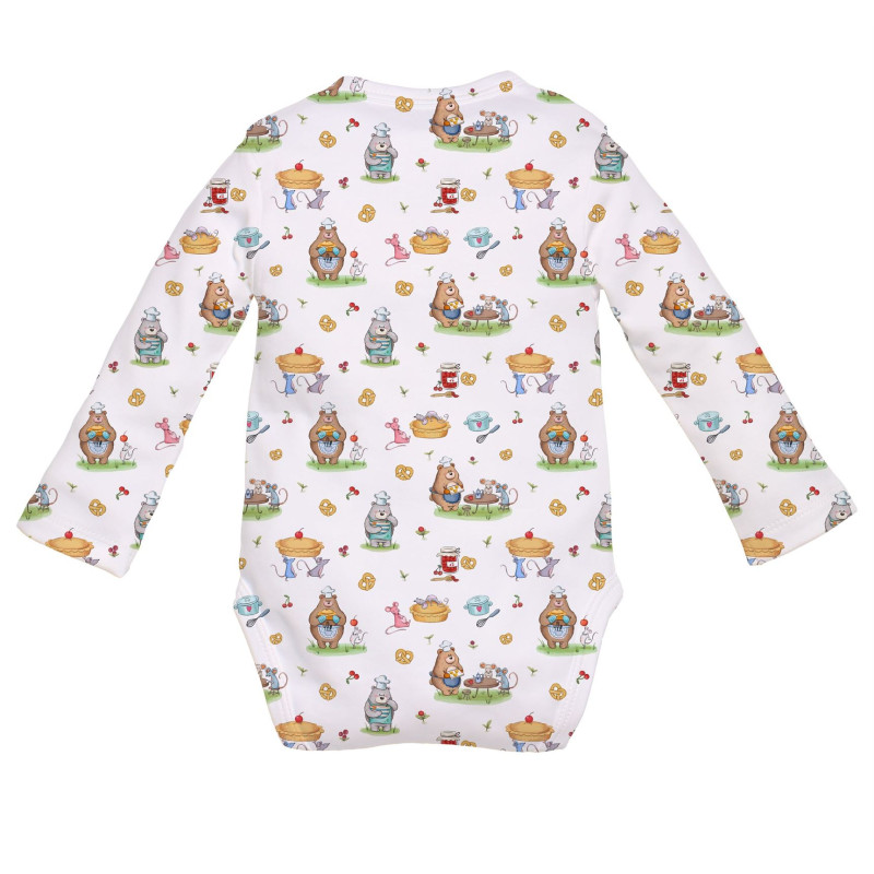 Printed Long-Sleeve Front Fastening Bodyvest for Babies BLS005 Printed Long-Sleeve Front Fastening Bodyvest for Babies BLS005