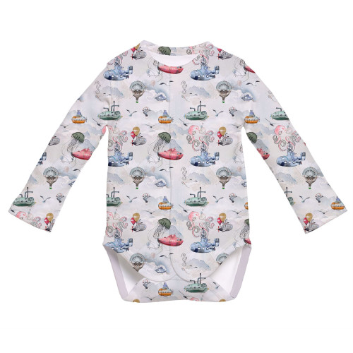 Printed Long-Sleeve Front F..