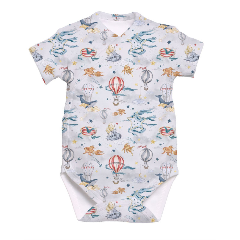 Printed Short-Sleeve Kimono Bodyvest for Babies BSHL004 Printed Short-Sleeve Kimono Bodyvest for Babies BSHL004
