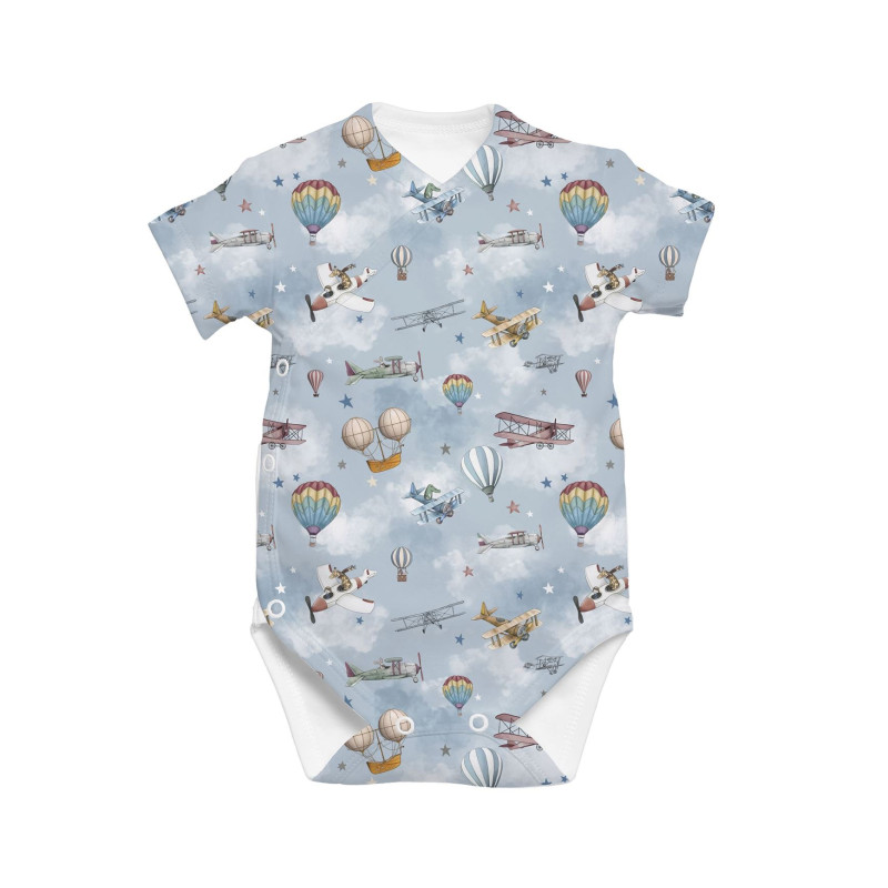 Printed Short-Sleeve Kimono Bodyvest for Babies BSHL004 Balloons Printed Short-Sleeve Kimono Bodyvest for Babies BSHL004 Balloons
