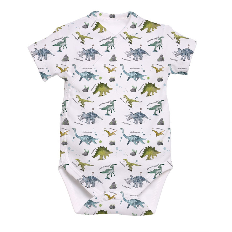 Printed Short-Sleeve Kimono Bodyvest for Babies BSHL004
