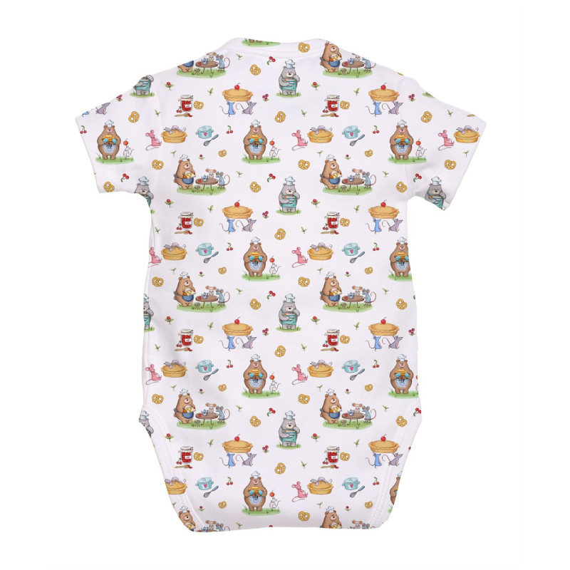 Printed Short-Sleeve Kimono Bodyvest for Babies BSHL004 Printed Short-Sleeve Kimono Bodyvest for Babies BSHL004
