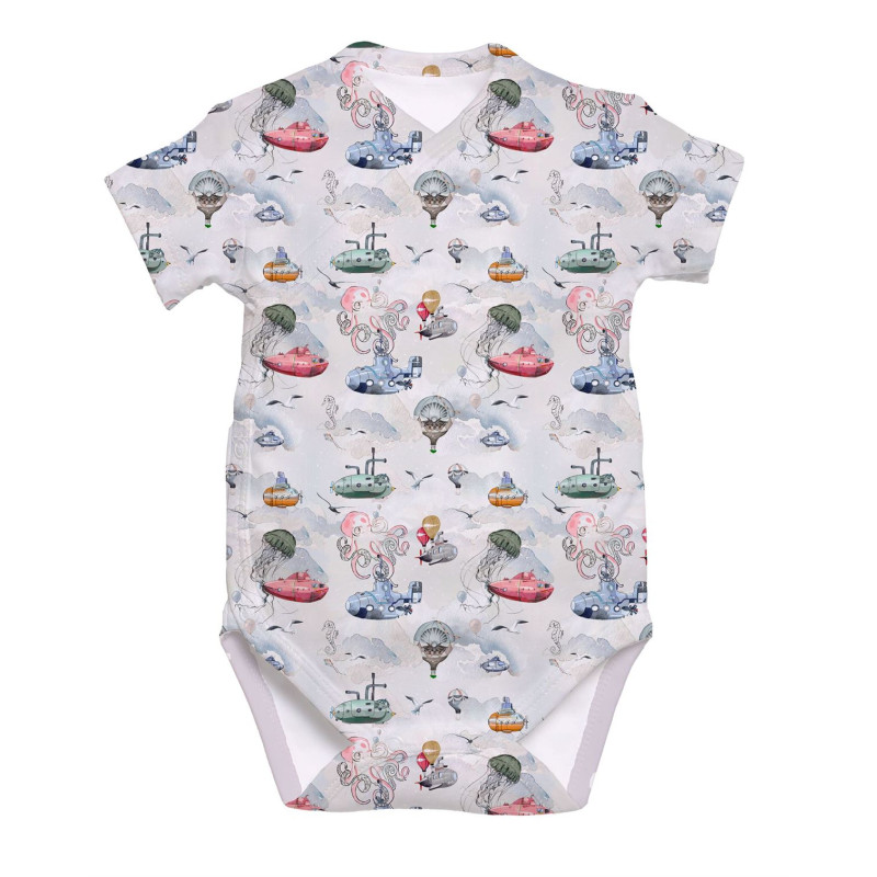 Printed Short-Sleeve Kimono Bodyvest for Babies BSHL004 Printed Short-Sleeve Kimono Bodyvest for Babies BSHL004