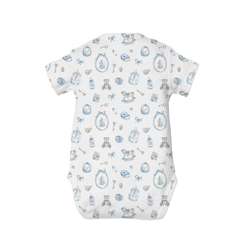 Printed Short-Sleeve Front Fastening Bodyvest for Babies BSHL009 Printed Short-Sleeve Front Fastening Bodyvest for Babies BSHL009