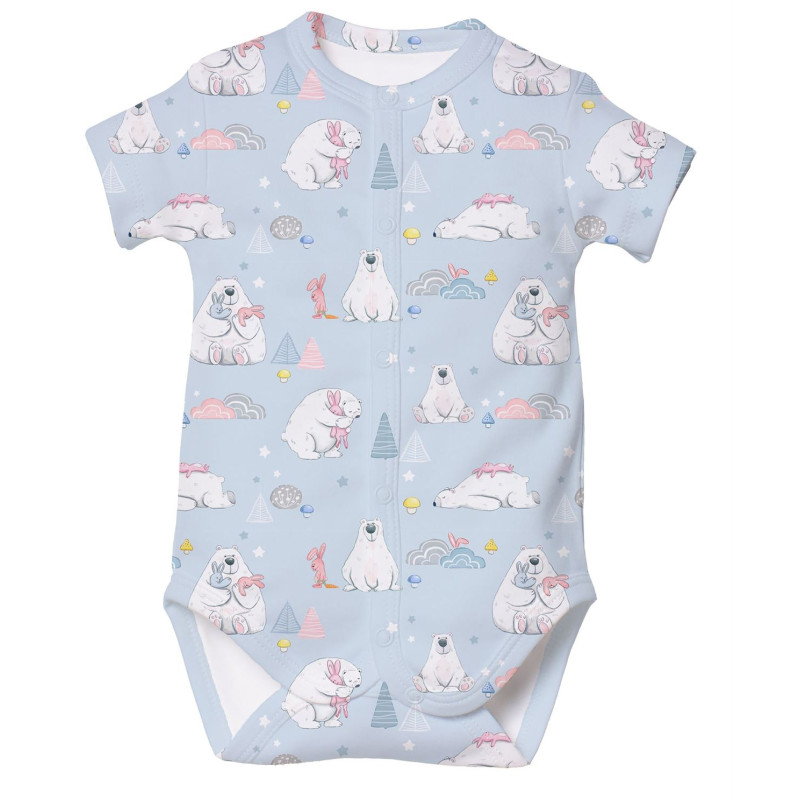 Printed Short-Sleeve Front Fastening Bodyvest for Babies BSHL009 Printed Short-Sleeve Front Fastening Bodyvest for Babies BSHL009