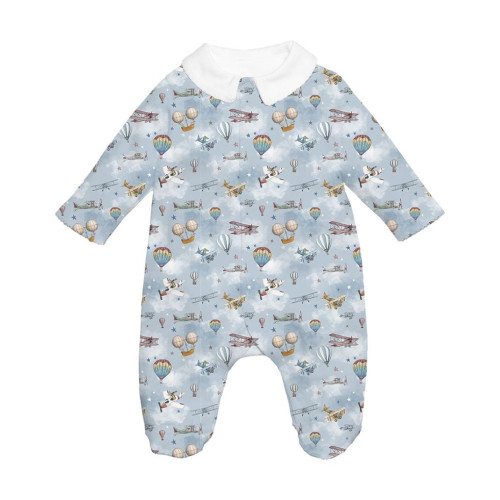 Babygrow with collar 100% p..