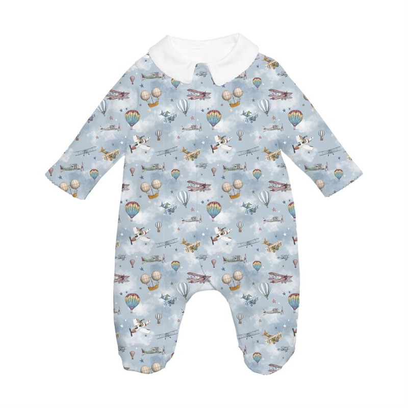 Babygrow with collar 100% pima cotton with K063 Balloons Babygrow with collar 100% pima cotton with K063 Balloons