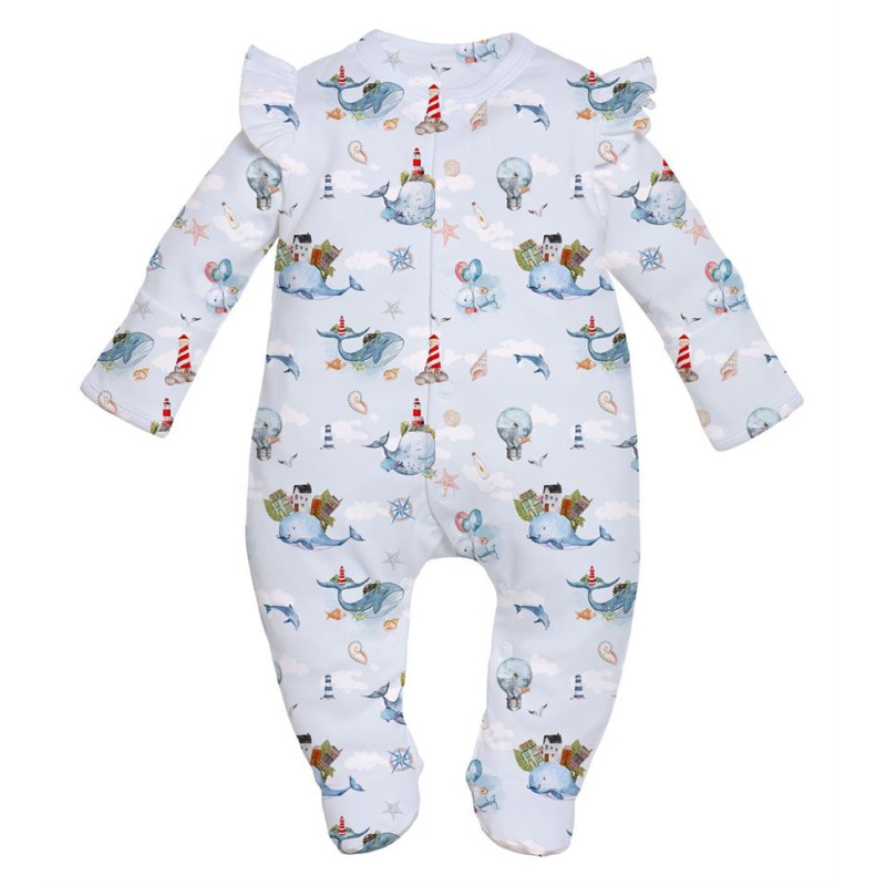 Babygrow with ruffles 100% pima cotton K065 Babygrow with ruffles 100% pima cotton K065