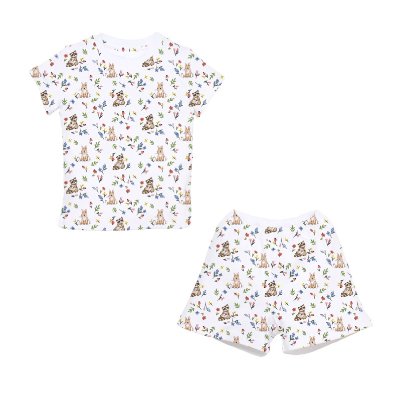 Pyjama short sleeve 100% organic pima Cotton PJ005